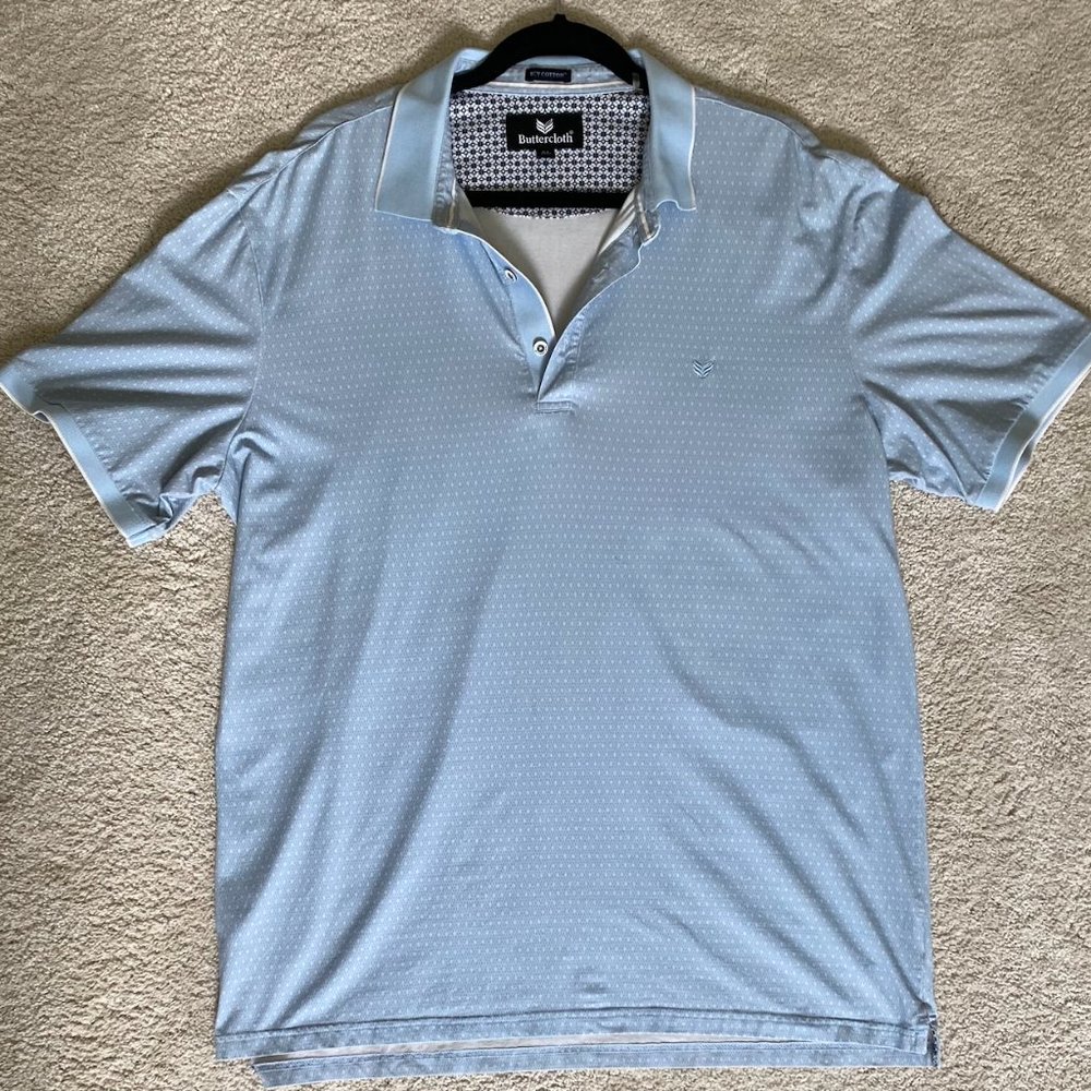 Buttercloth Shirt | Buttercloth Icy Cotton Polo | Color: Light Blue | Size: XL